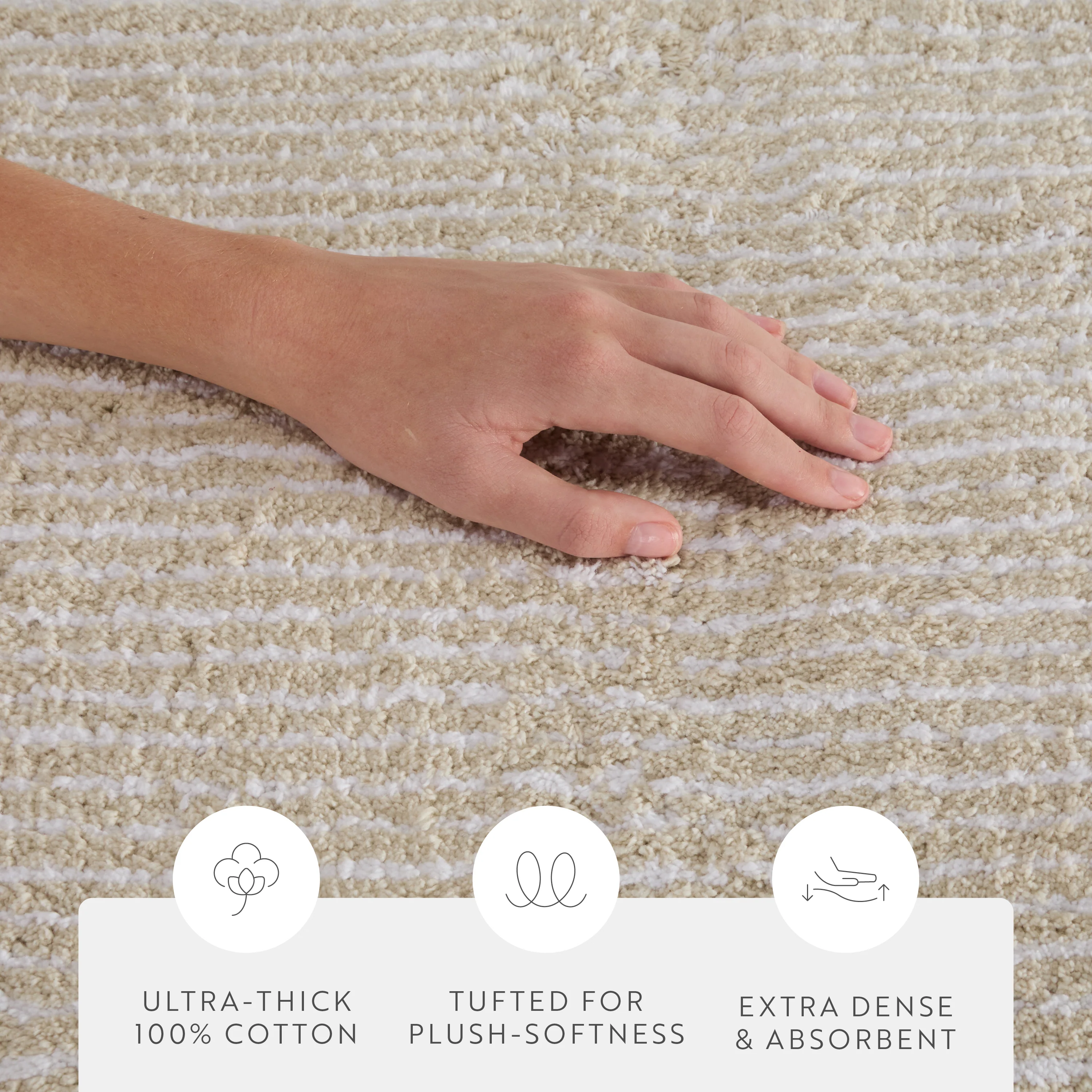 100% Cotton Pin Striped Patterned Bath Mat - Image 49
