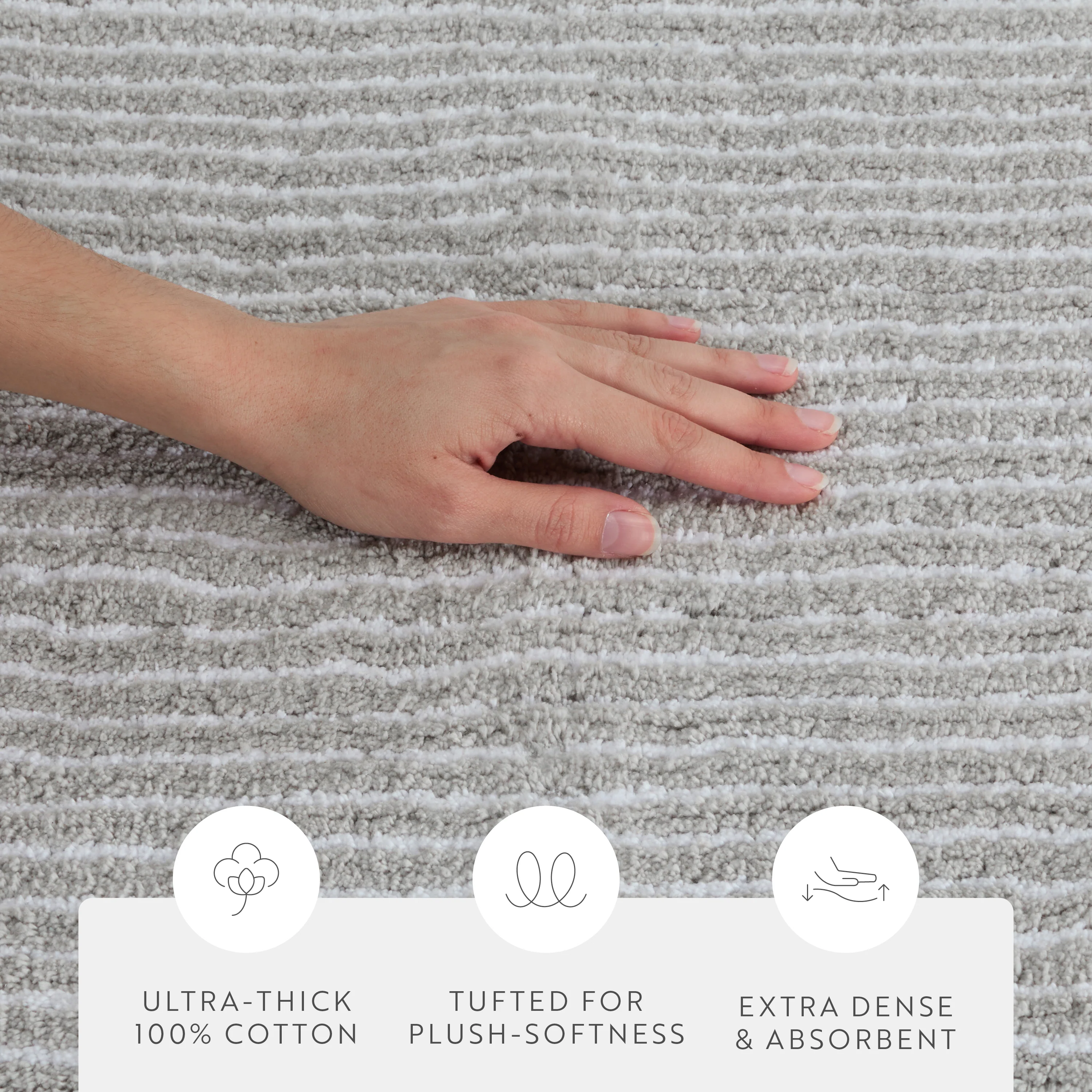 100% Cotton Pin Striped Patterned Bath Mat - Image 52