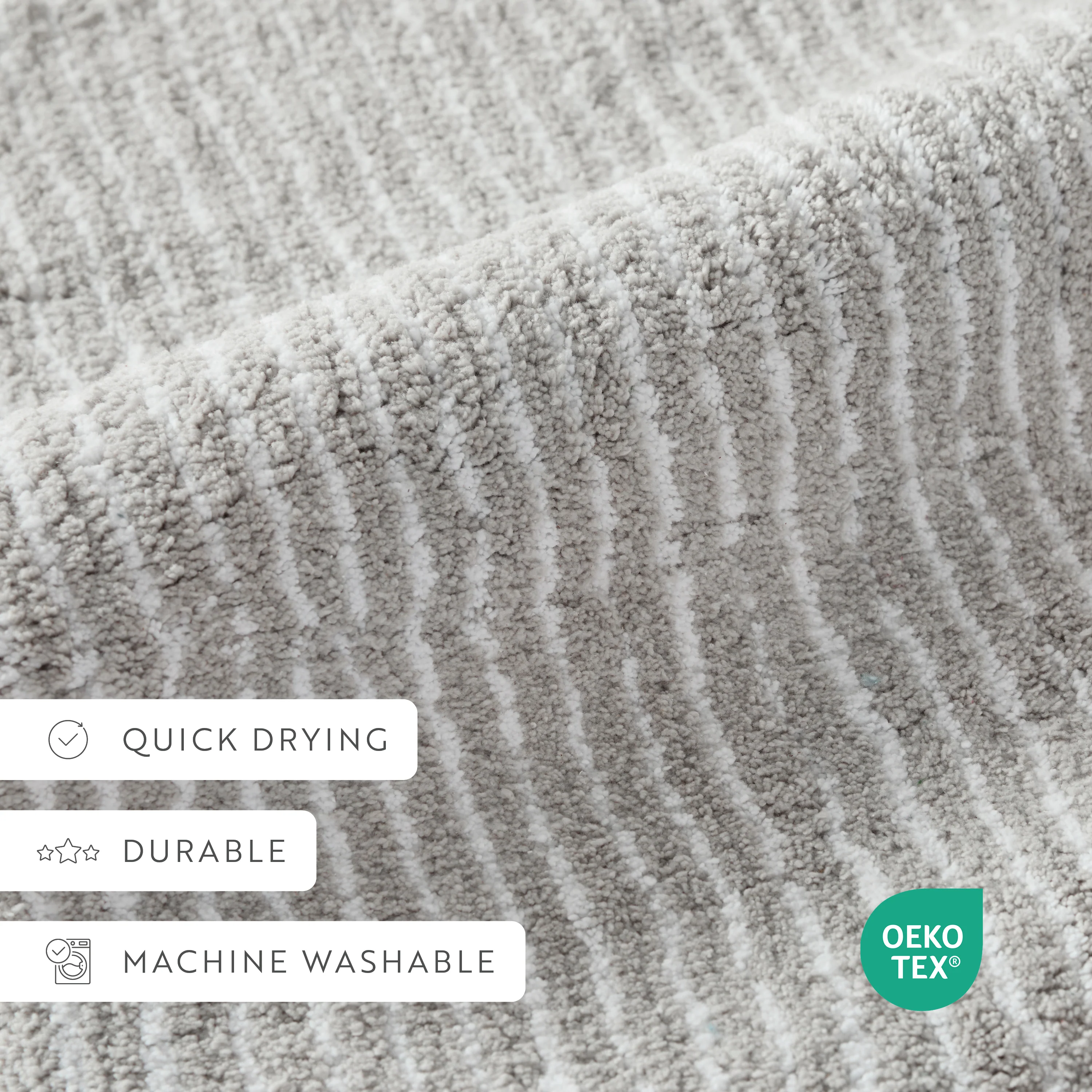100% Cotton Pin Striped Patterned Bath Mat - Image 56