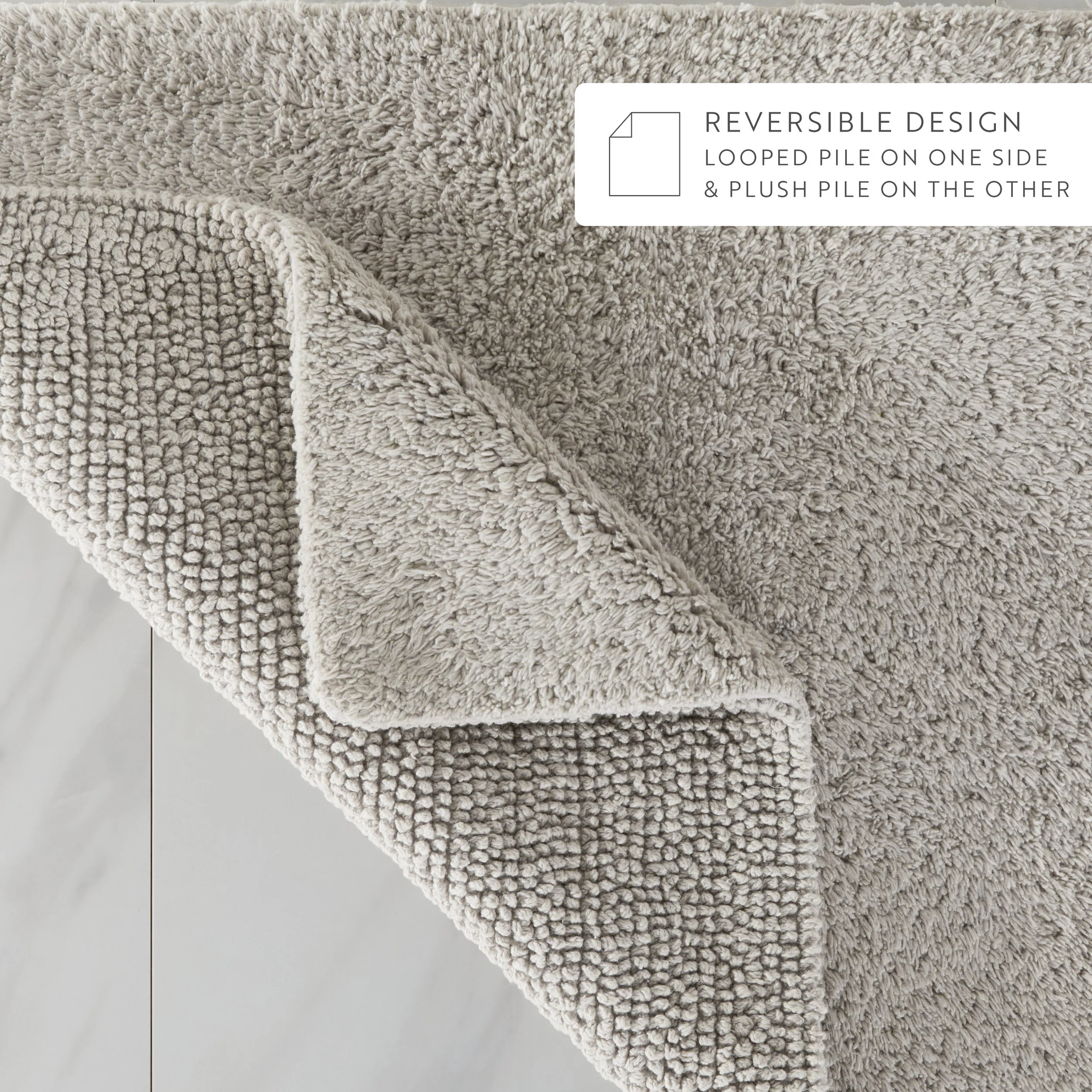 100% Cotton Plush & Loop Reversible Bath Mat - Image 147