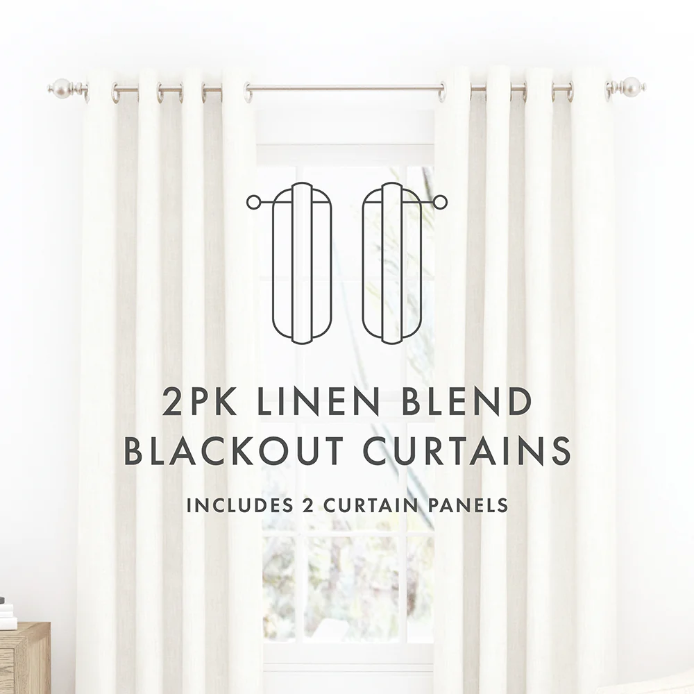 Total Blackout Linen Blend Grommet Curtains - Image 8