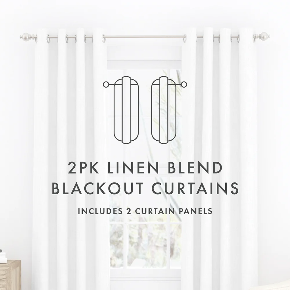 Total Blackout Linen Blend Grommet Curtains - Image 9