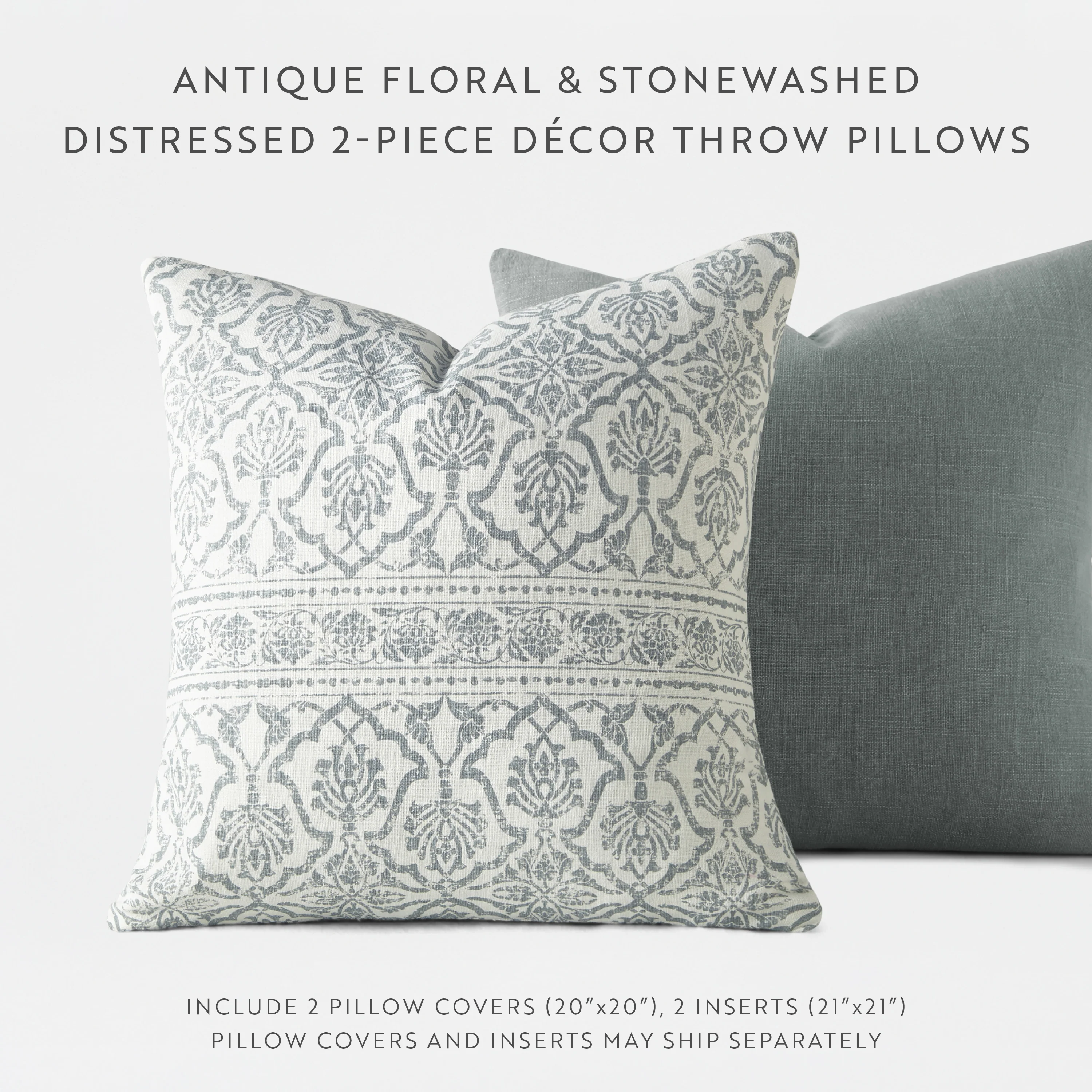 2-Pack Antique Floral Décor Throw Pillows - Image 11