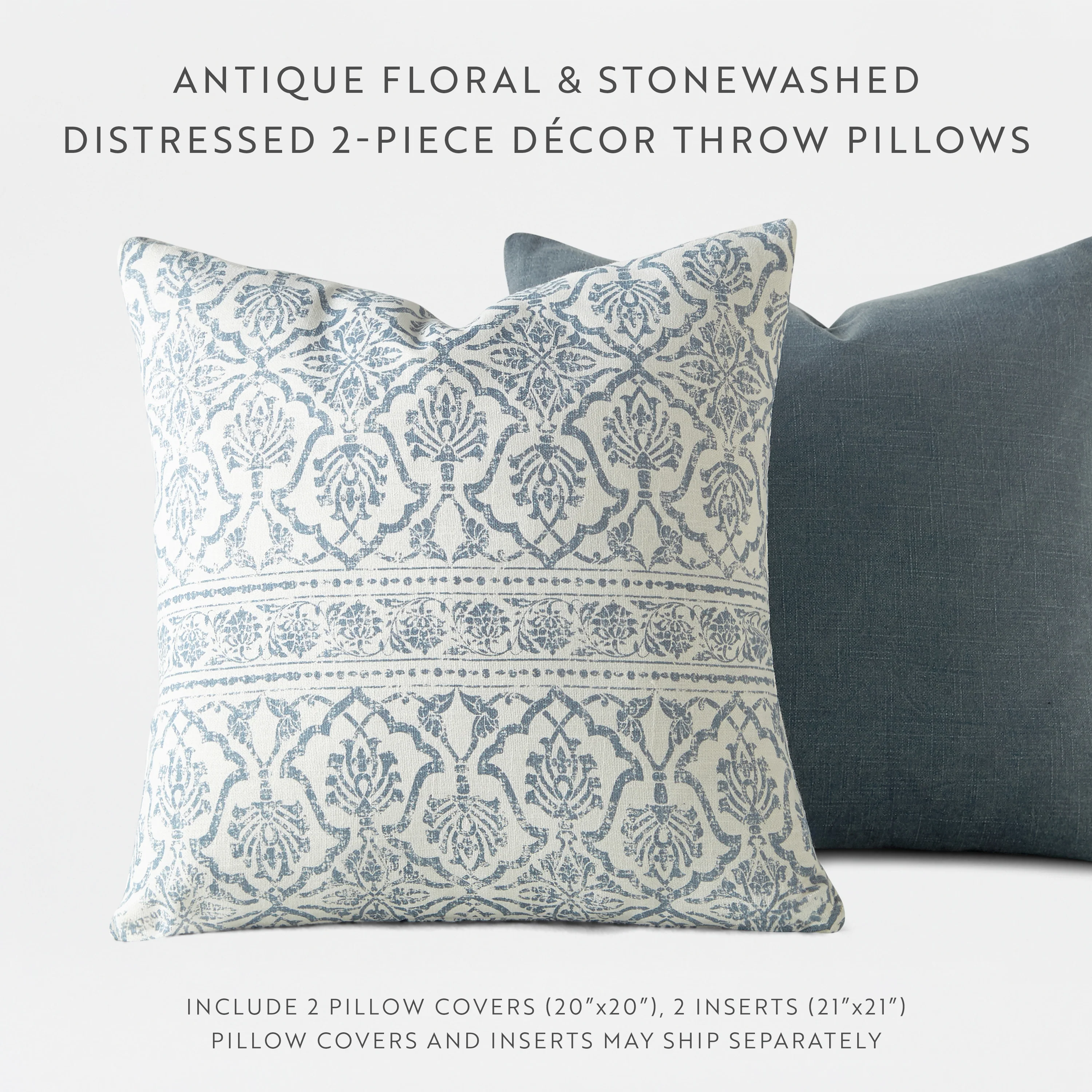 2-Pack Antique Floral Décor Throw Pillows - Image 12