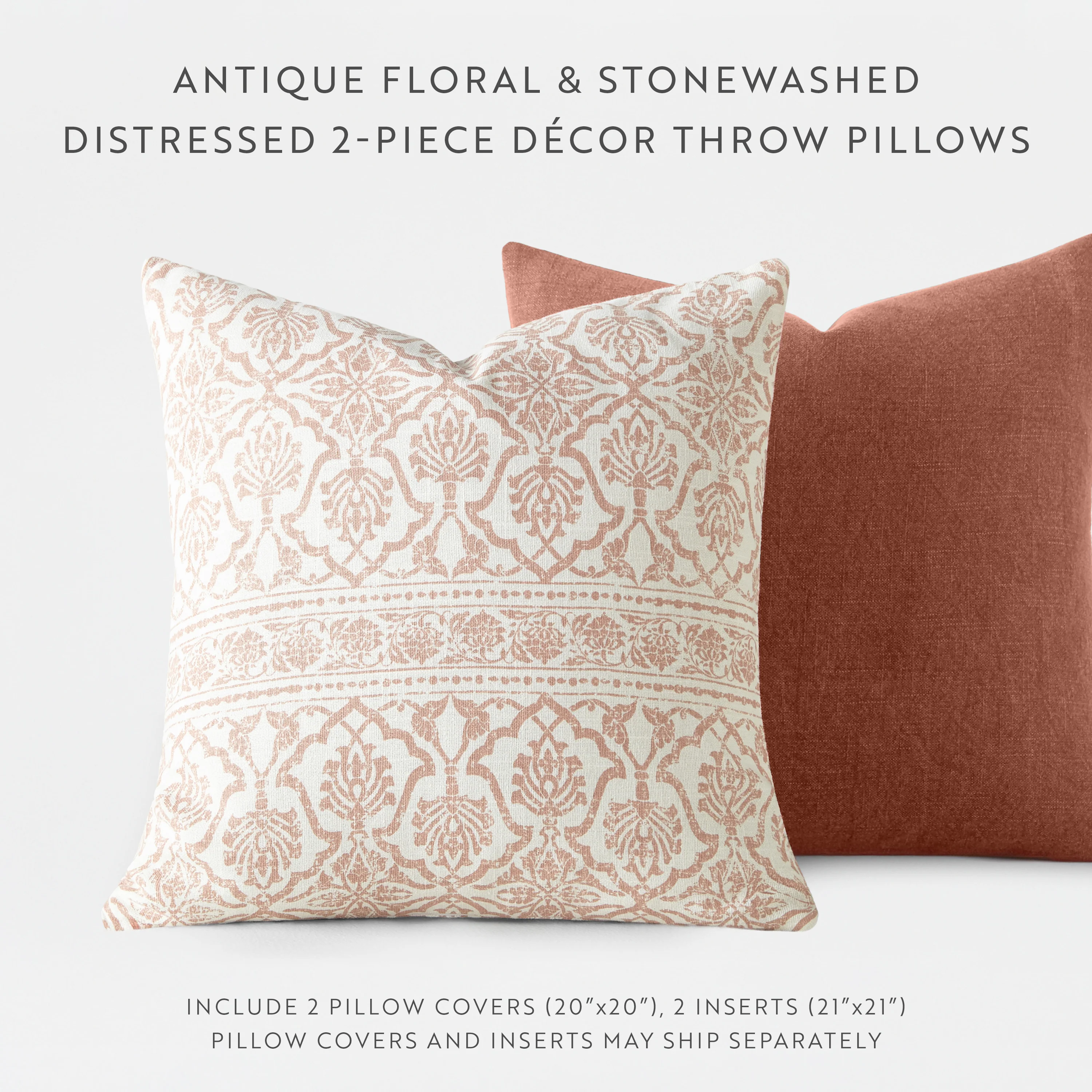 2-Pack Antique Floral Décor Throw Pillows - Image 14