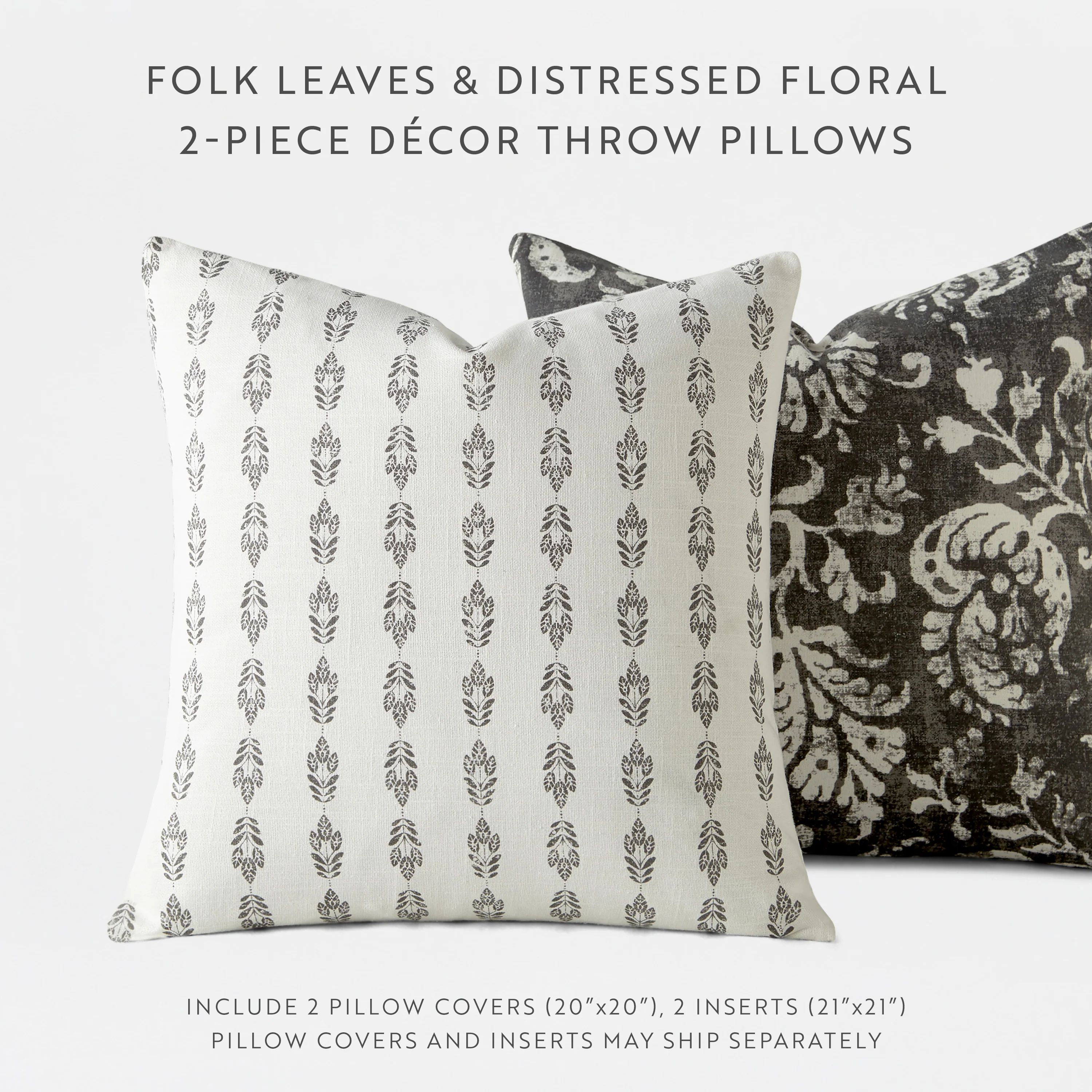 2-Pack Distressed Floral Décor Throw Pillows - Image 12