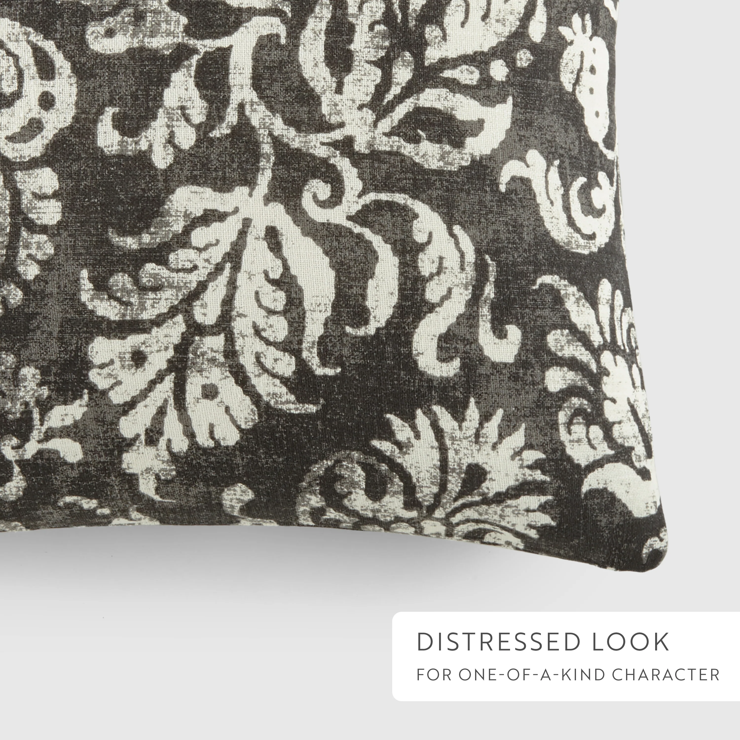 2-Pack Yarn-Dyed Awning Stripe / Distressed Floral Décor Throw Pillows - Image 5