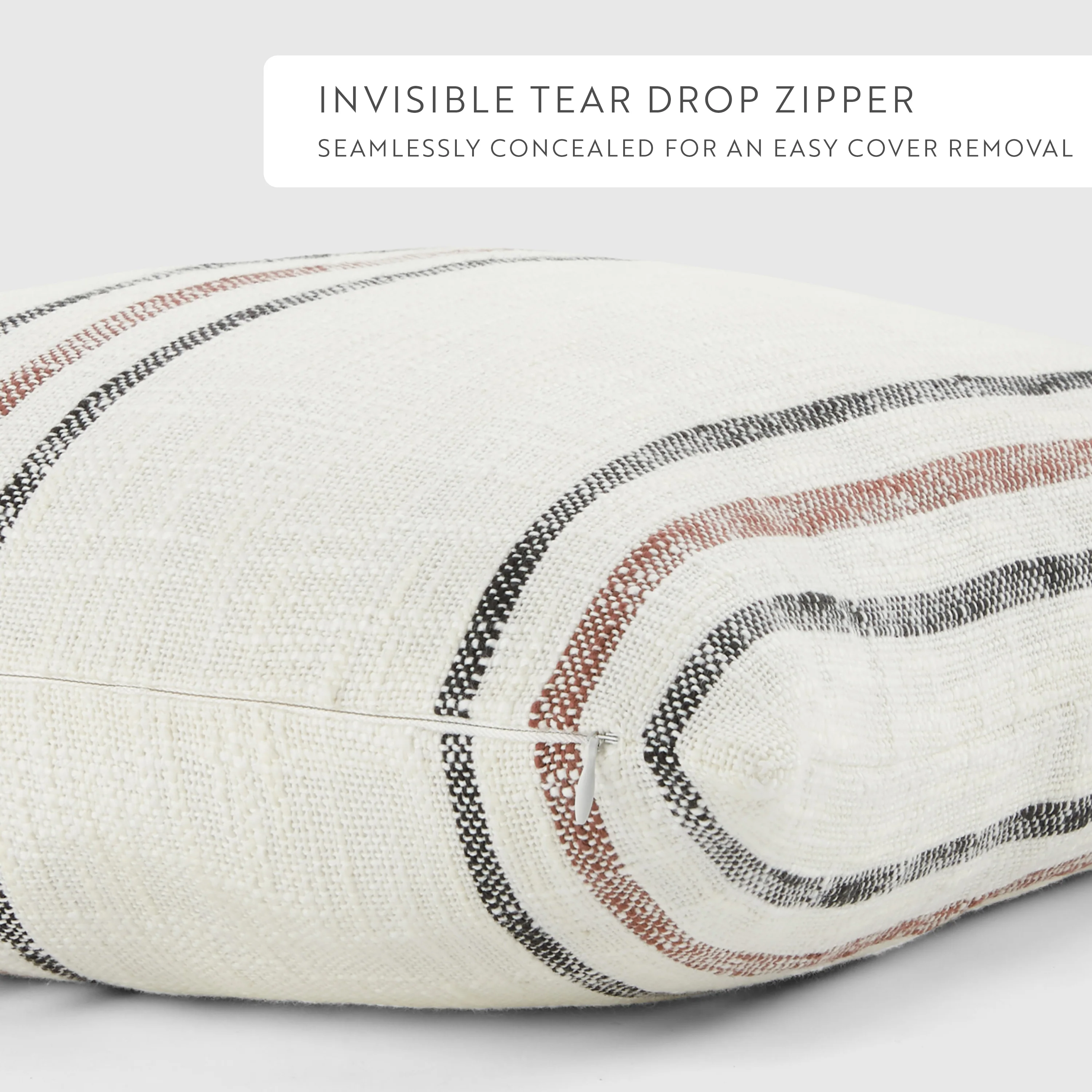 2-Pack Yarn-Dyed Framed Stripe / Distressed Floral Decor Throw Pillows - Image 4