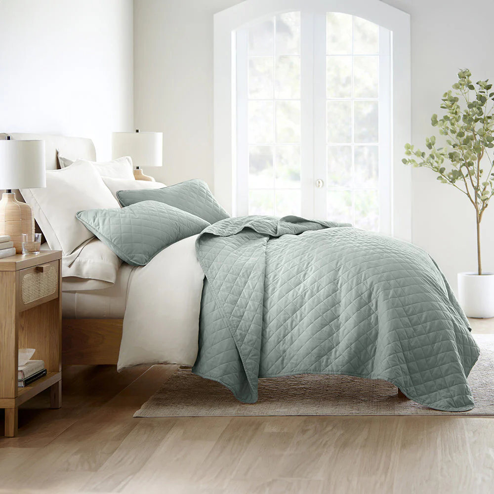 3-Piece Diamond Stitch Quilted Coverlet Set (Sale) - Image 23