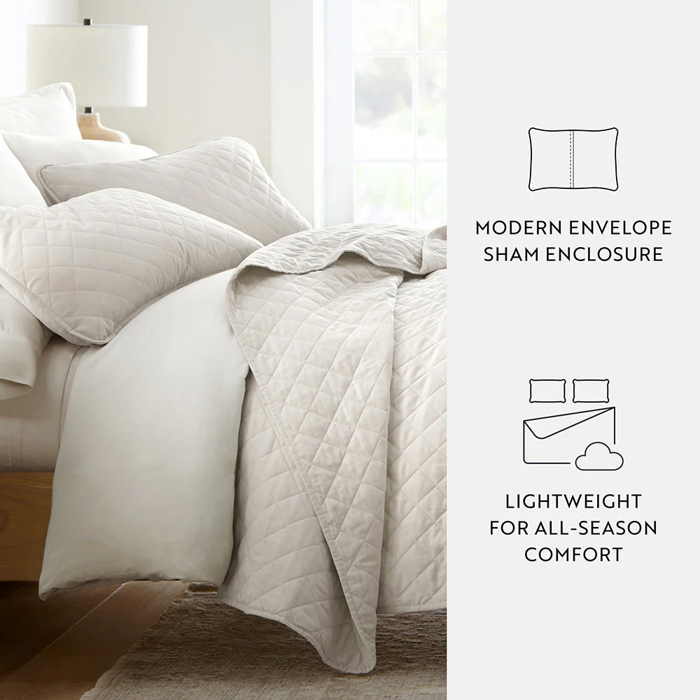 3-Piece Diamond Stitch Quilted Coverlet Set (Sale) - Image 37
