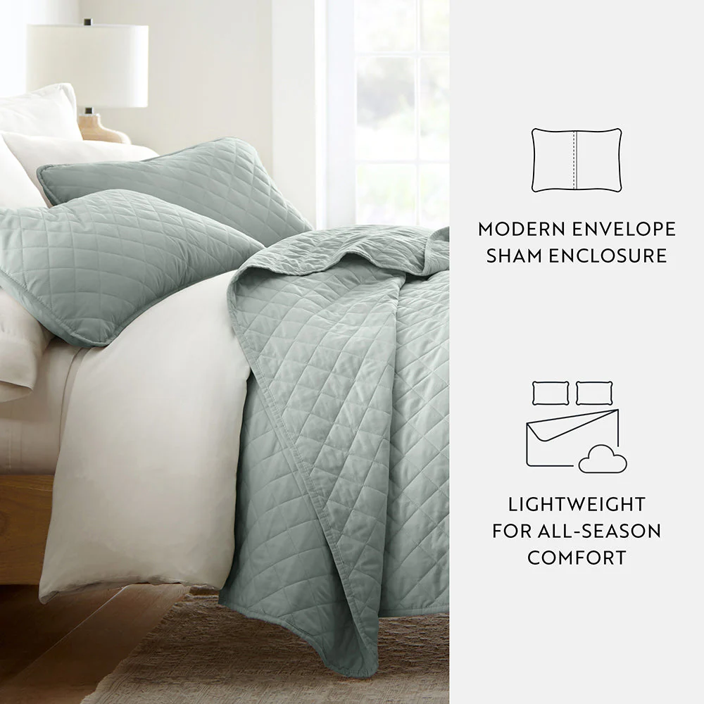 3-Piece Diamond Stitch Quilted Coverlet Set (Sale) - Image 41