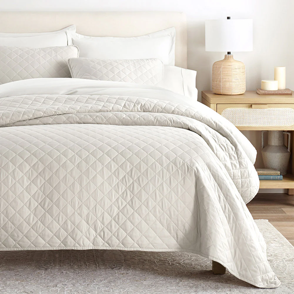 3-Piece Diamond Stitch Quilted Coverlet Set (Sale) - Image 7