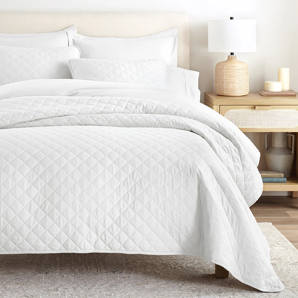 3-Piece Diamond Stitch Quilted Coverlet Set - Image 7