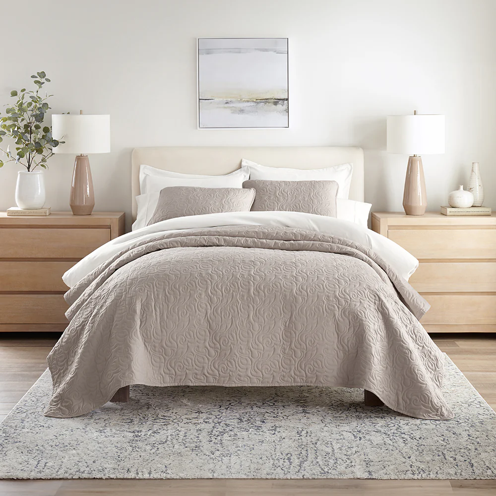 3-Piece Floral Stitch Quilted Coverlet Set - Image 24