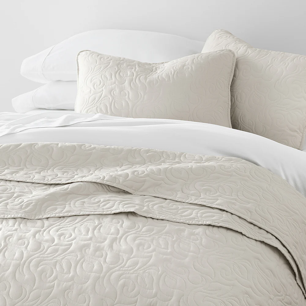3-Piece Floral Stitch Quilted Coverlet Set - Image 29