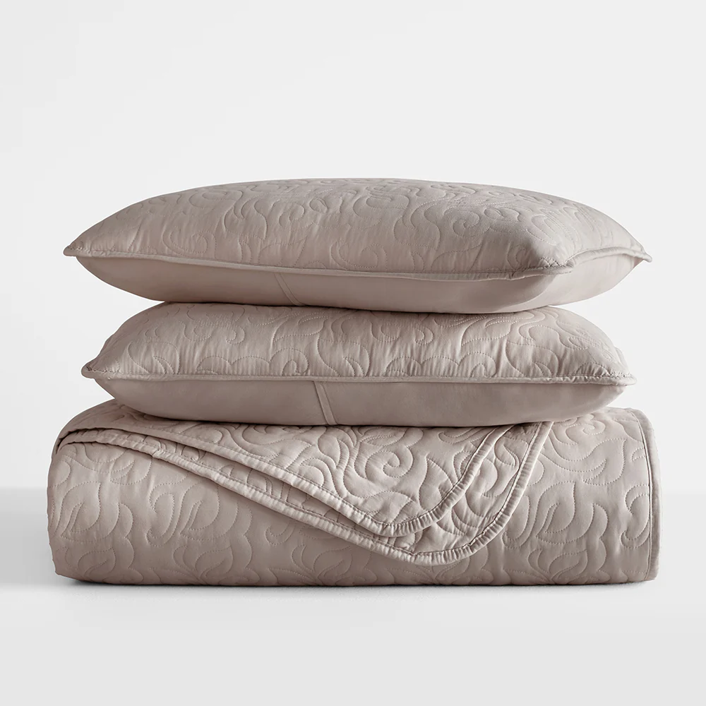3-Piece Floral Stitch Quilted Coverlet Set - Image 36