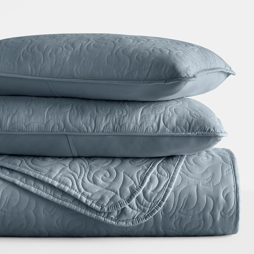 3-Piece Floral Stitch Quilted Coverlet Set - Image 38