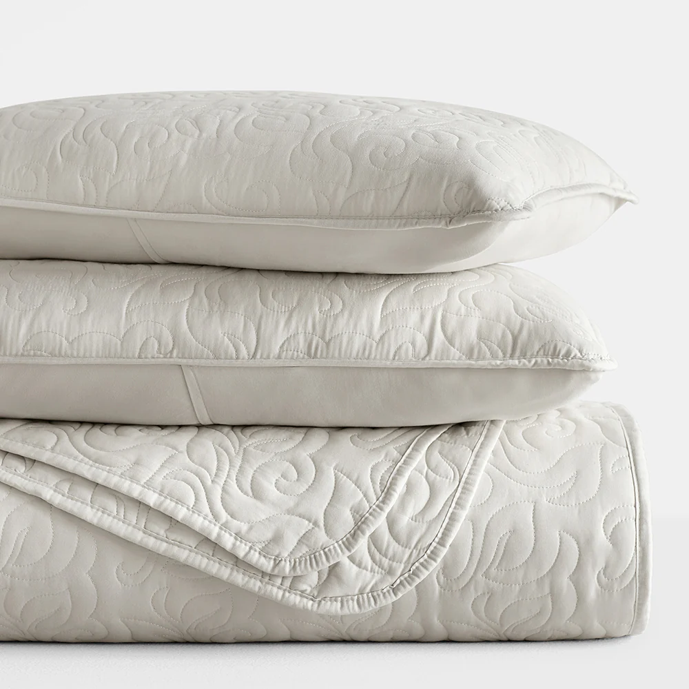 3-Piece Floral Stitch Quilted Coverlet Set - Image 41