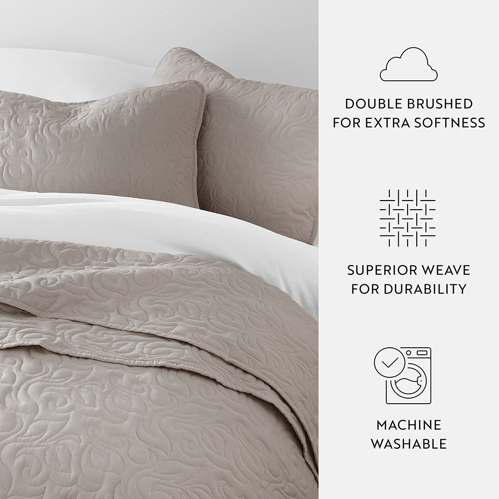 3-Piece Floral Stitch Quilted Coverlet Set - Image 54
