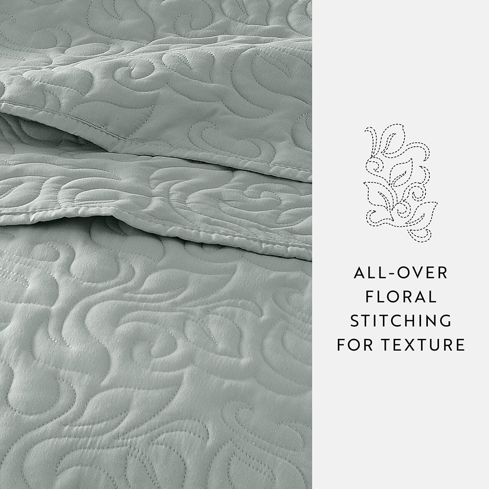 3-Piece Floral Stitch Quilted Coverlet Set - Image 55