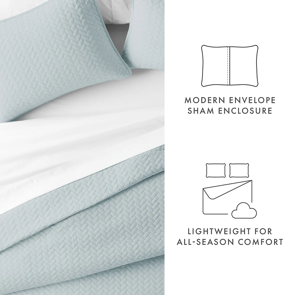 3-Piece Herringbone Quilted Coverlet Set - Image 15