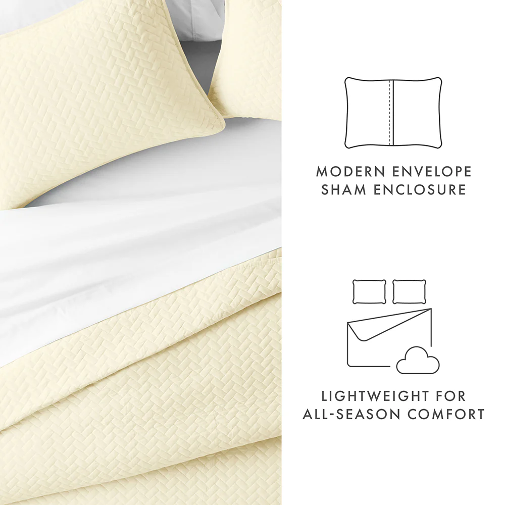 3-Piece Herringbone Quilted Coverlet Set - Image 16