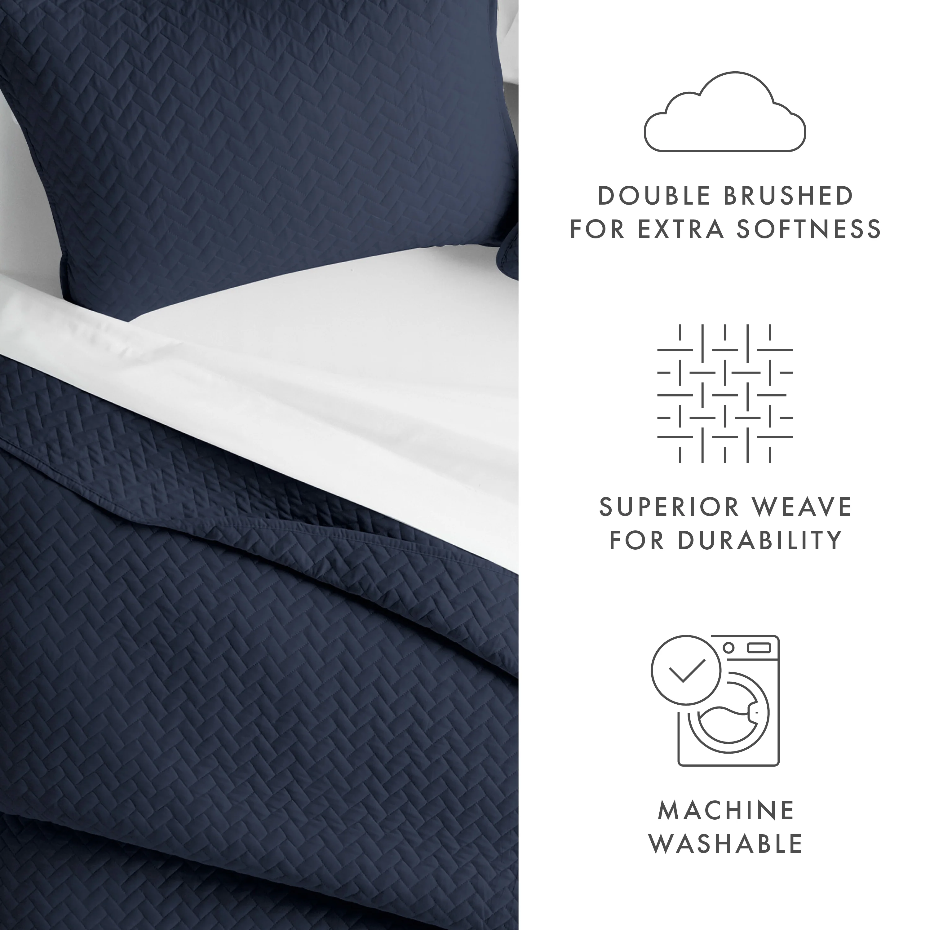 3-Piece Herringbone Quilted Coverlet Set - Image 19