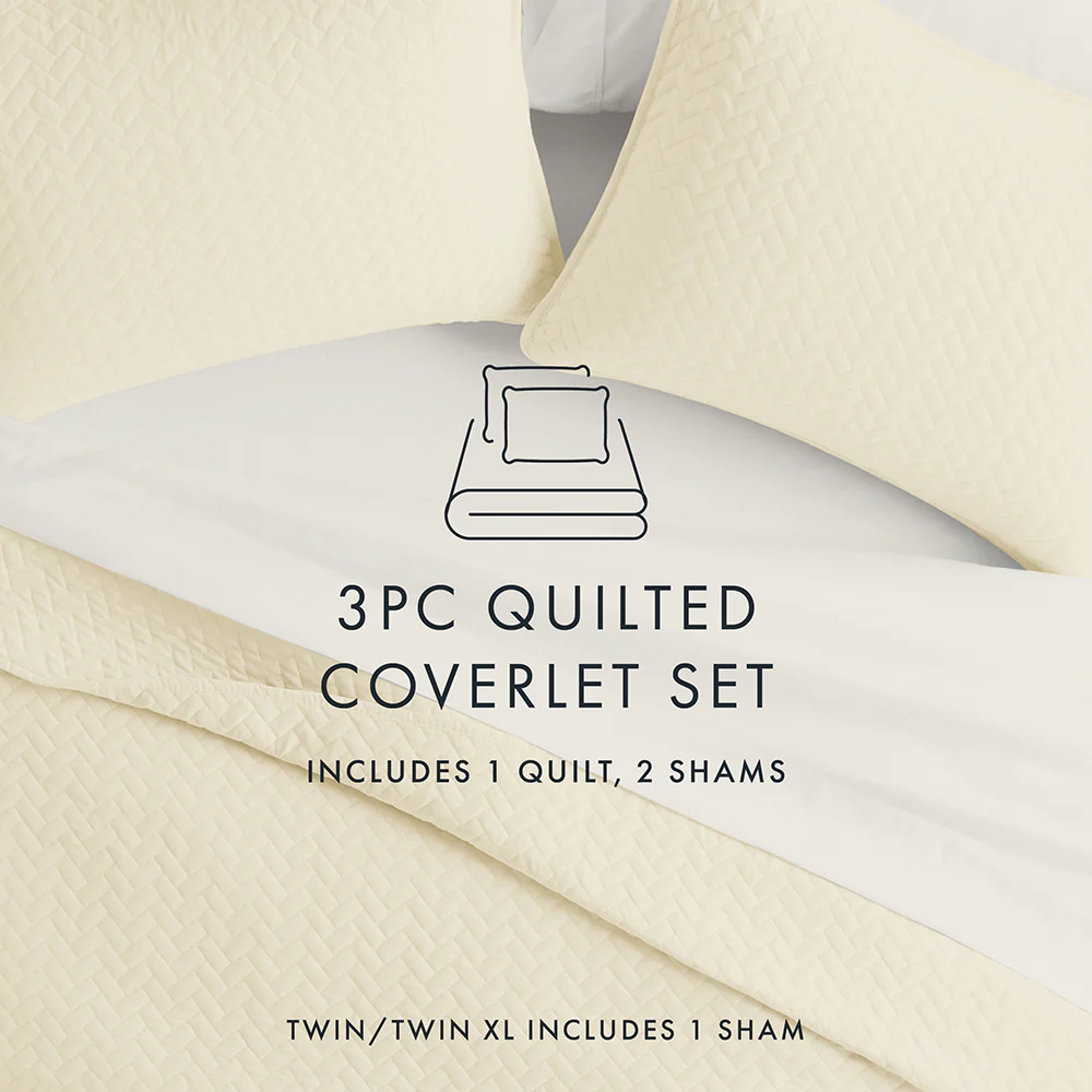3-Piece Herringbone Quilted Coverlet Set - Image 28