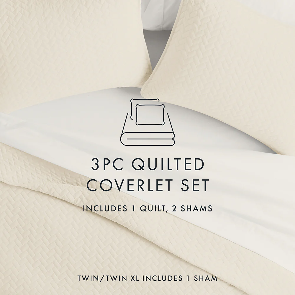 3-Piece Herringbone Quilted Coverlet Set - Image 29