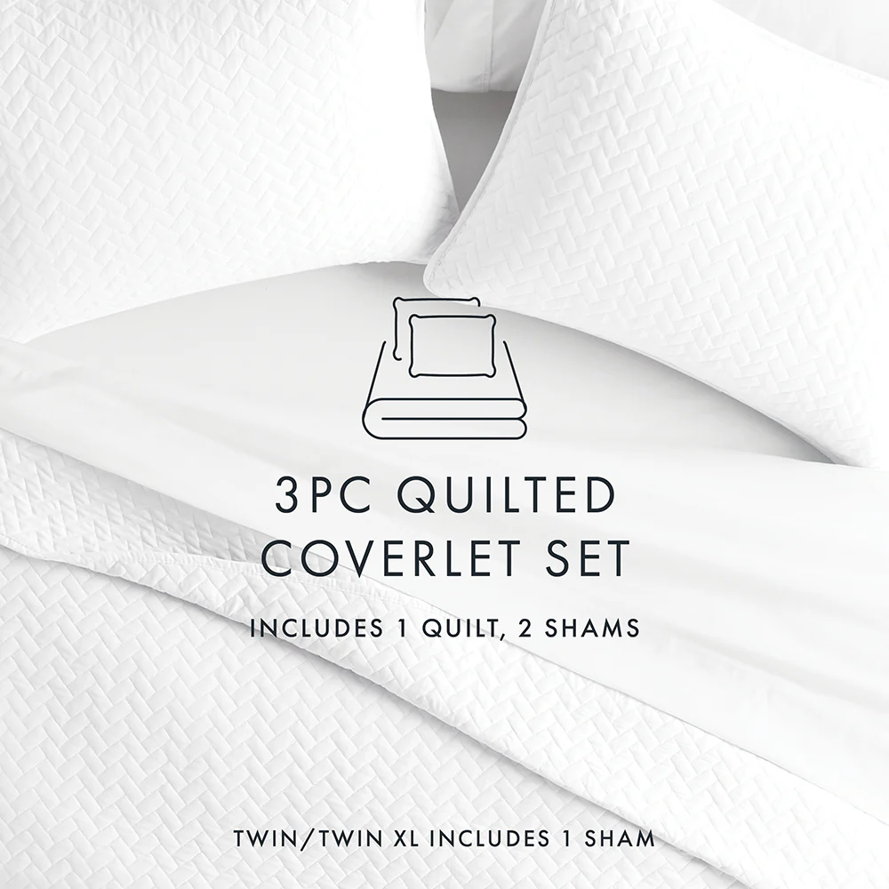 3-Piece Herringbone Quilted Coverlet Set - Image 30