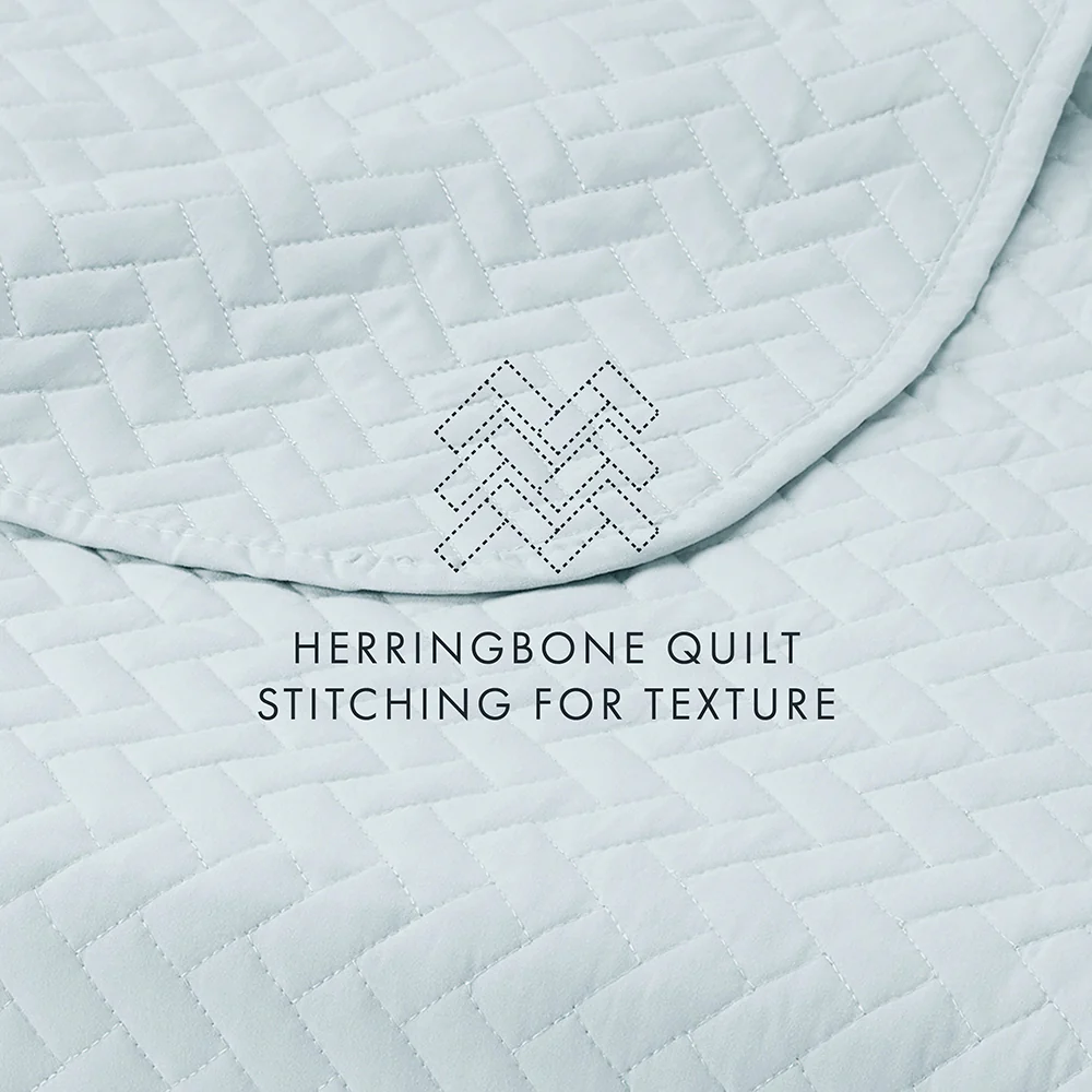 3-Piece Herringbone Quilted Coverlet Set - Image 33