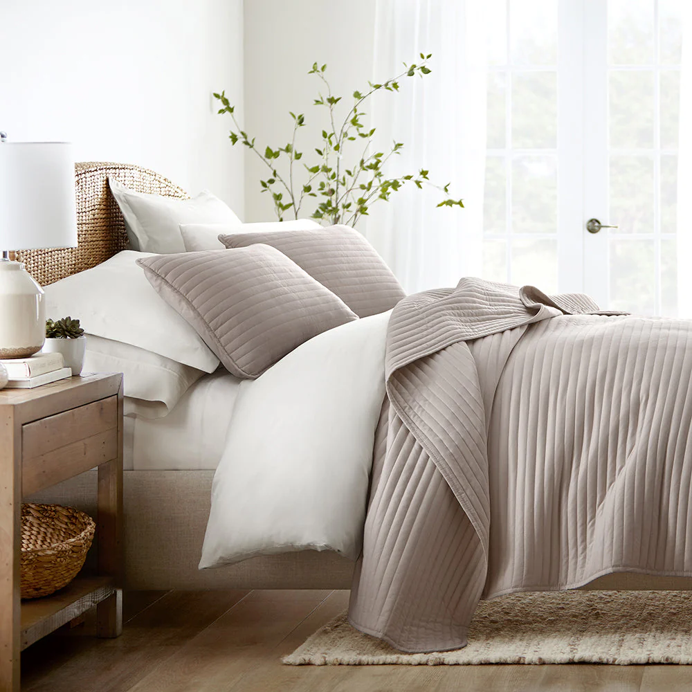 3-Piece Stripe Stitch Quilted Coverlet Set (Sale) - Image 3