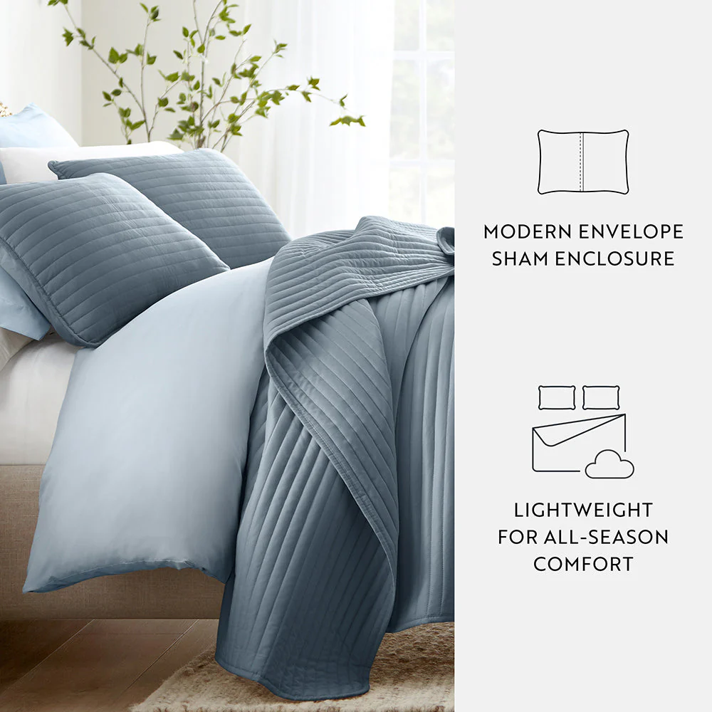 3-Piece Stripe Stitch Quilted Coverlet Set (Sale) - Image 37