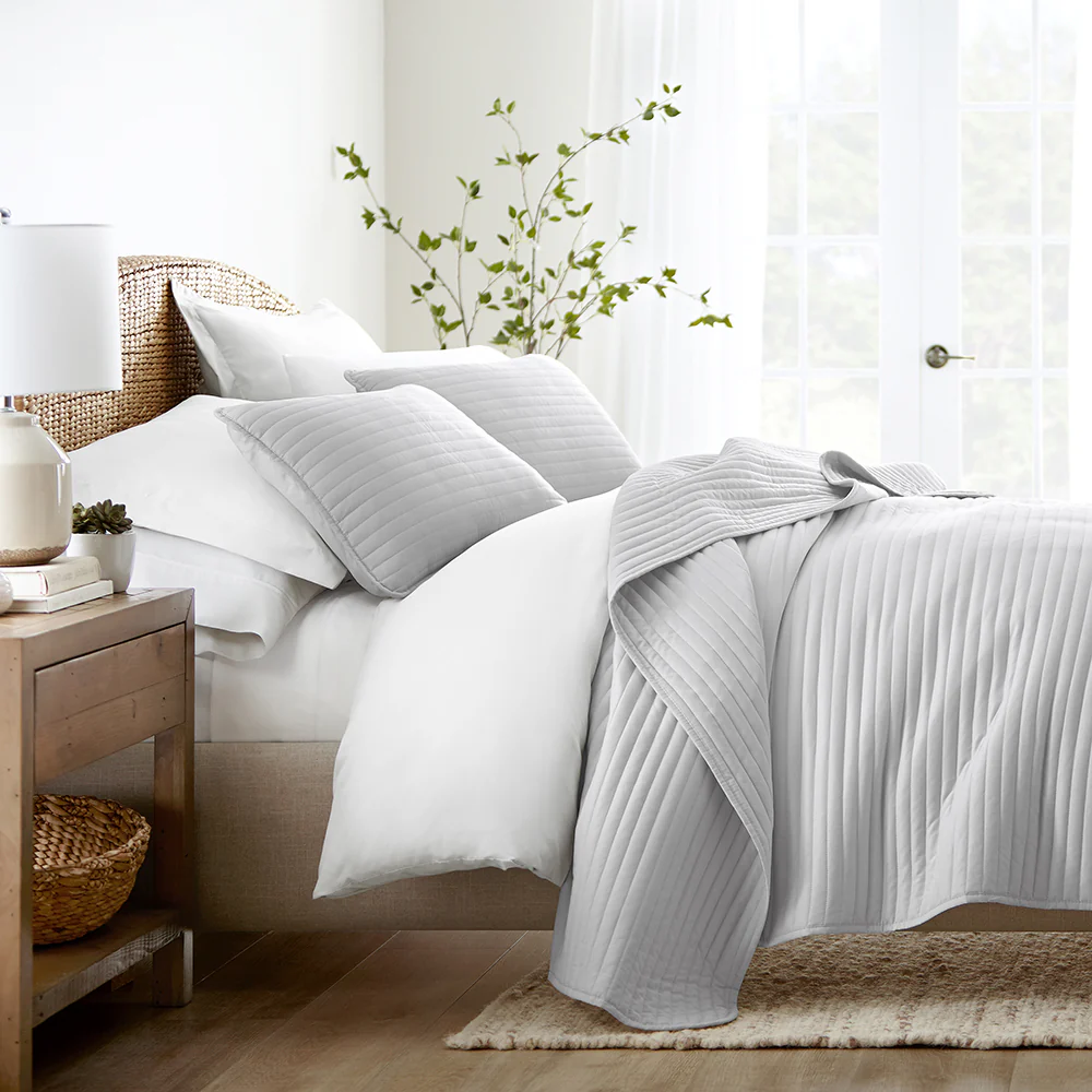 3-Piece Stripe Stitch Quilted Coverlet Set - Image 3