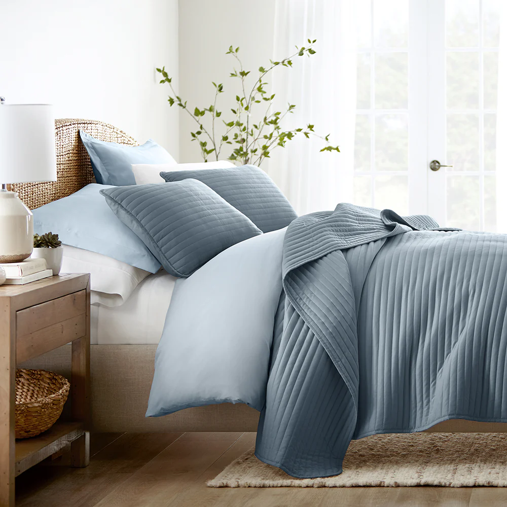 3-Piece Stripe Stitch Quilted Coverlet Set - Image 6