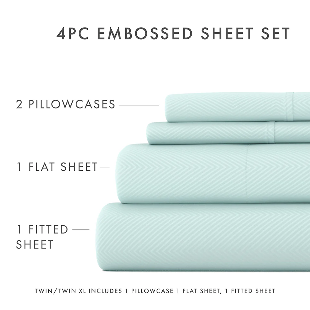 Chevron Embossed 4-Piece Sheet Set - Image 26
