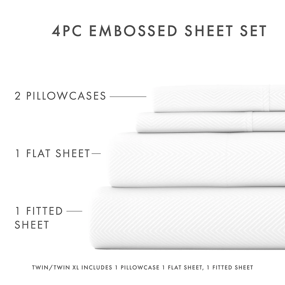 Chevron Embossed 4-Piece Sheet Set - Image 28