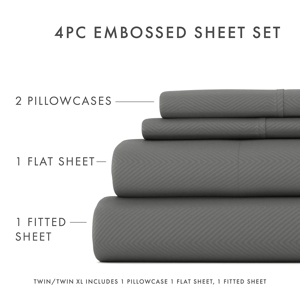 Chevron Embossed 4-Piece Sheet Set - Image 29