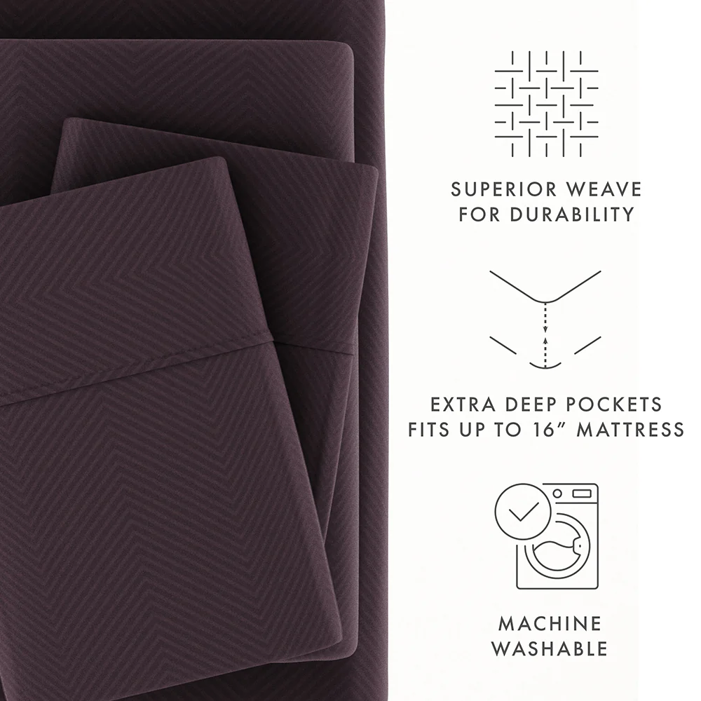 Chevron Embossed 4-Piece Sheet Set - Image 36