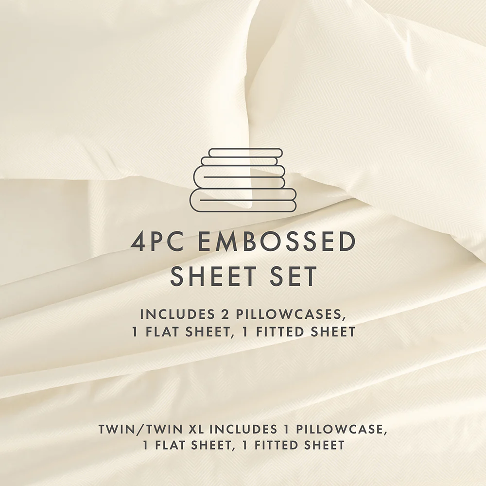 Chevron Embossed 4-Piece Sheet Set - Image 39