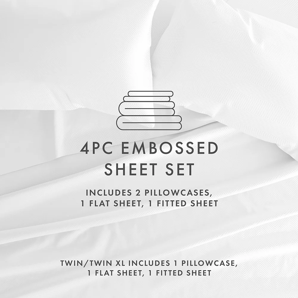 Chevron Embossed 4-Piece Sheet Set - Image 40