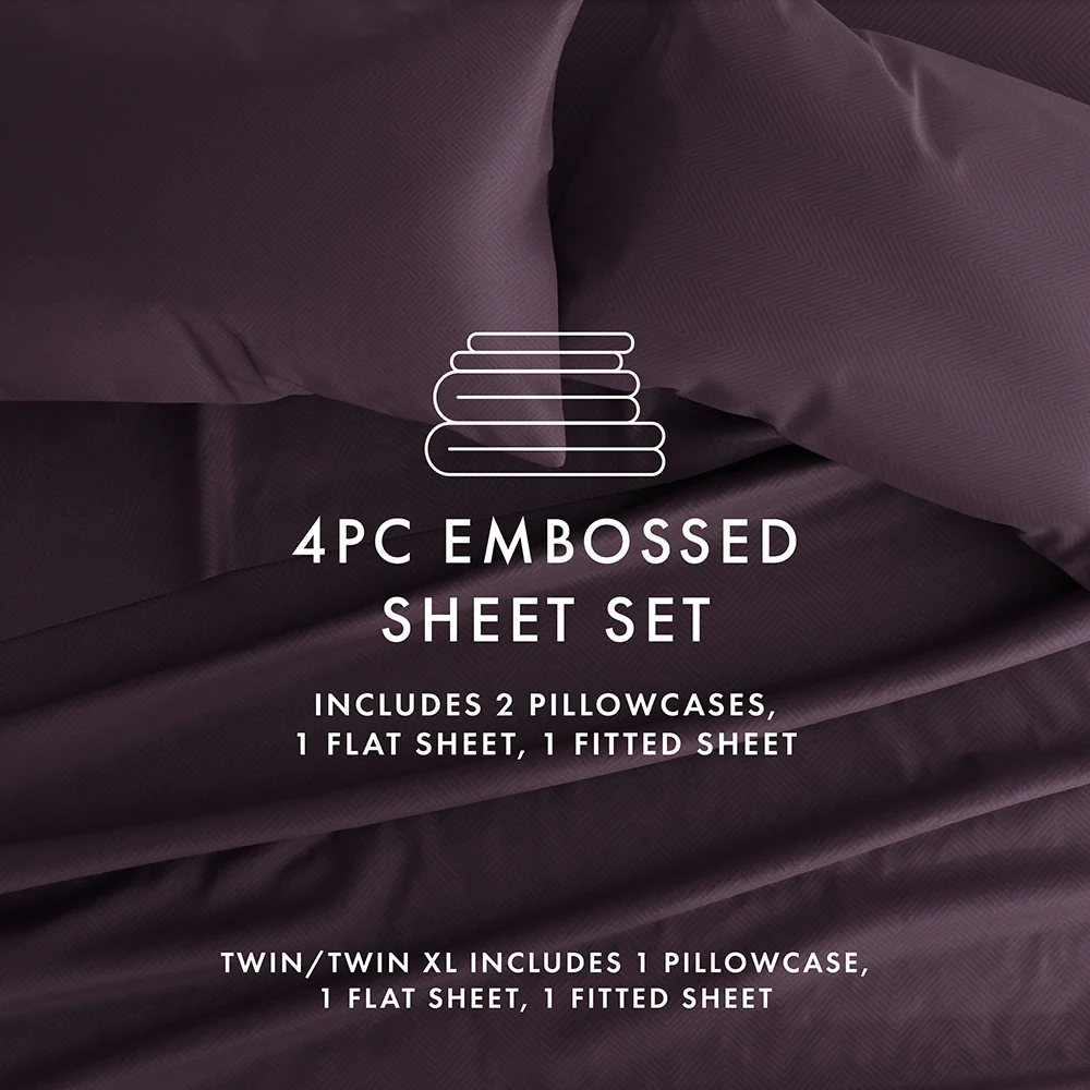 Chevron Embossed 4-Piece Sheet Set - Image 42