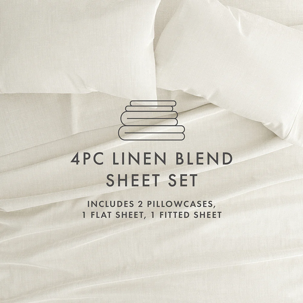 4-Piece Linen Bamboo Blend Sheet Set - Image 31