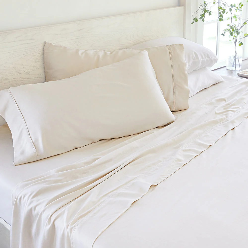 4-Piece Linen Bamboo Blend Sheet Set (Sale) - Image 11