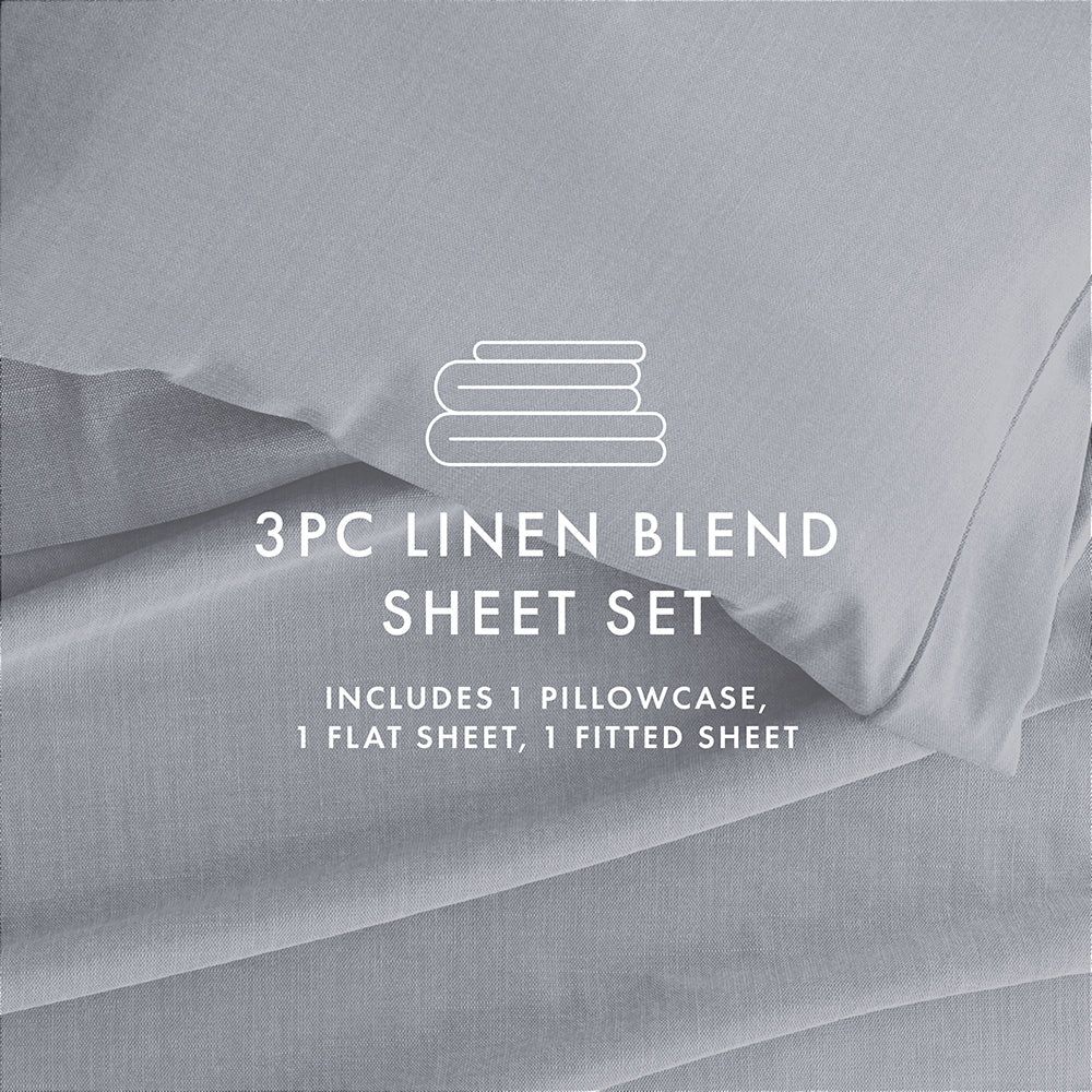 4-Piece Linen Bamboo Blend Sheet Set (Sale) - Image 25