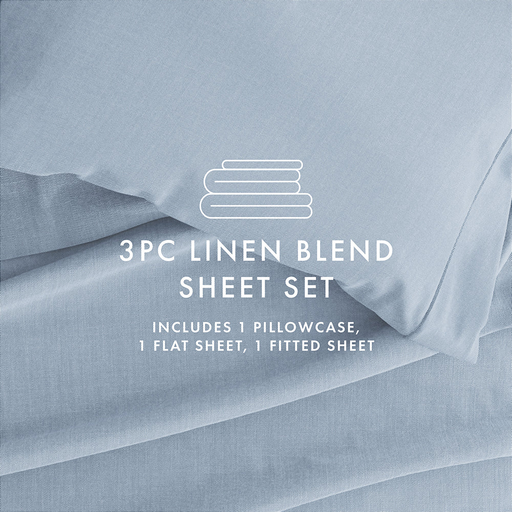 4-Piece Linen Bamboo Blend Sheet Set (Sale) - Image 26