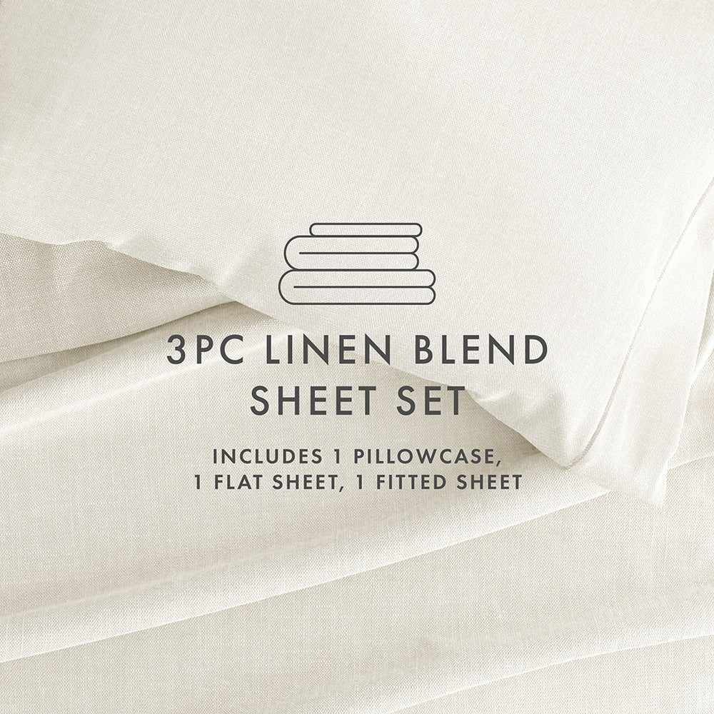 4-Piece Linen Bamboo Blend Sheet Set (Sale) - Image 27