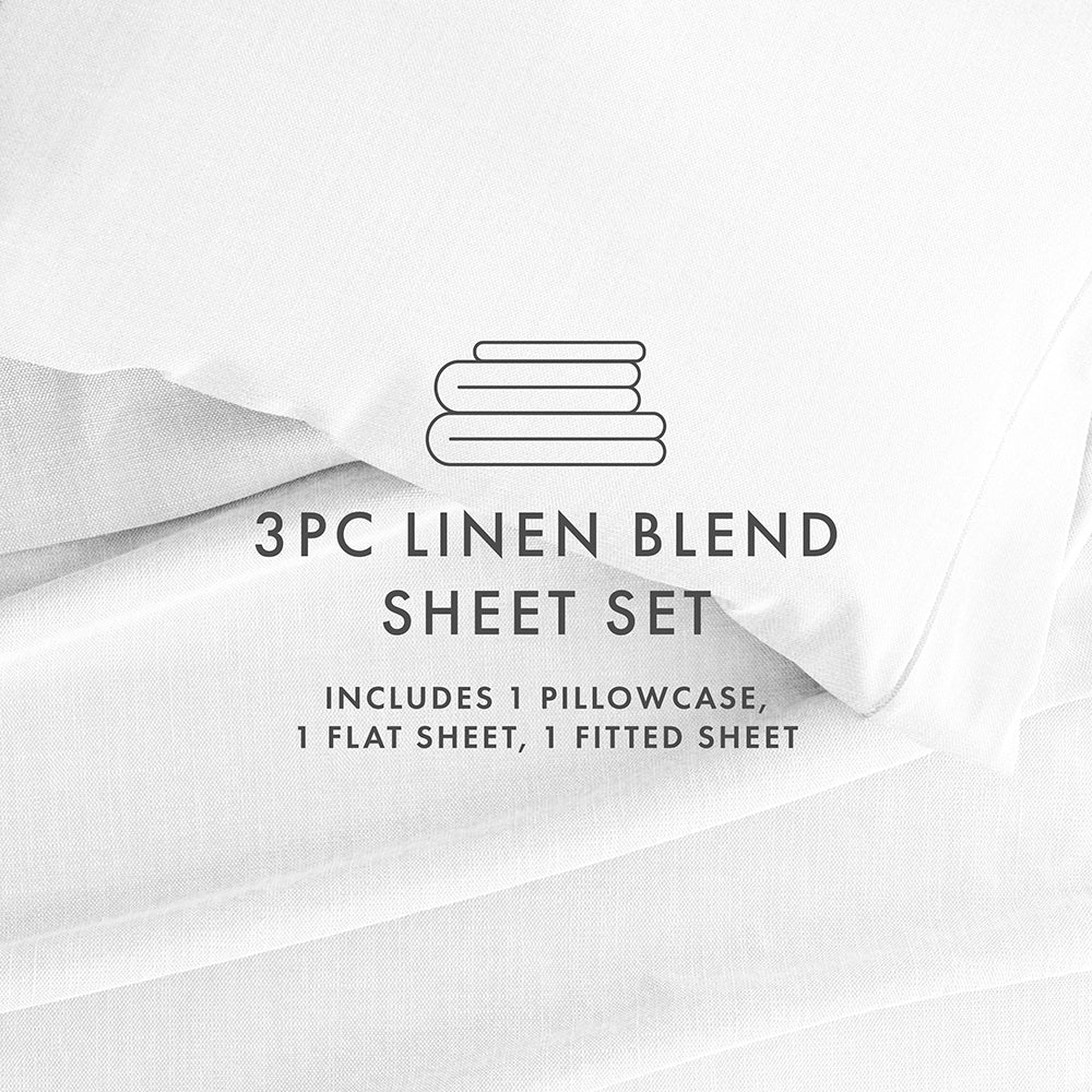 4-Piece Linen Bamboo Blend Sheet Set (Sale) - Image 28