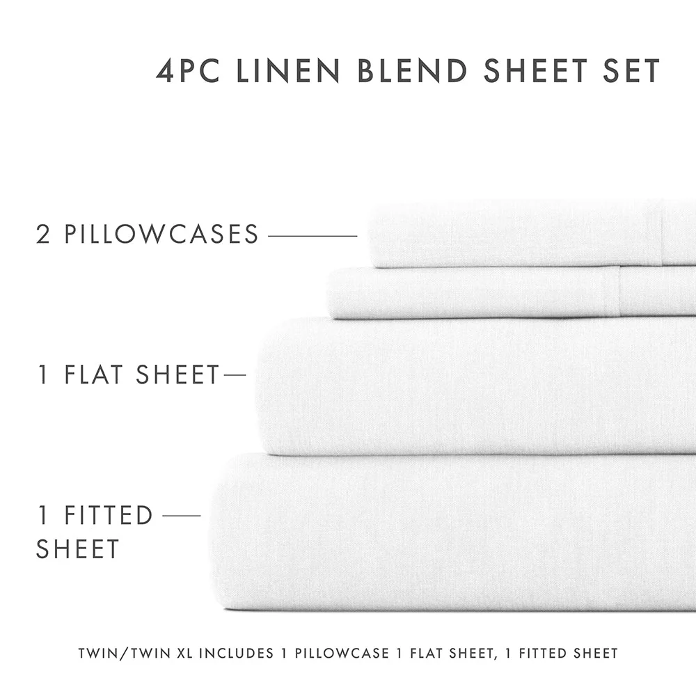 4-Piece Linen Bamboo Blend Sheet Set (Sale) - Image 35