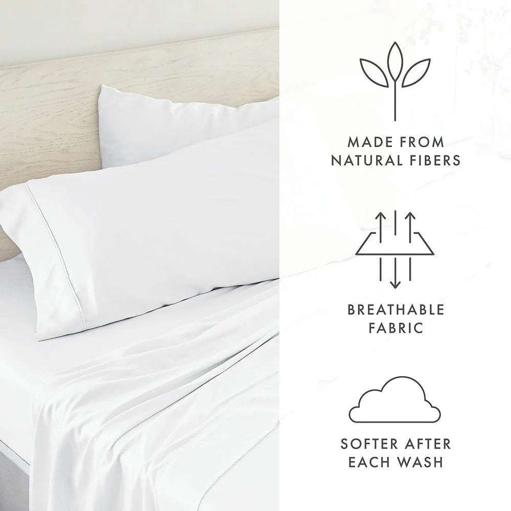 4-Piece Linen Bamboo Blend Sheet Set (Sale) - Image 39